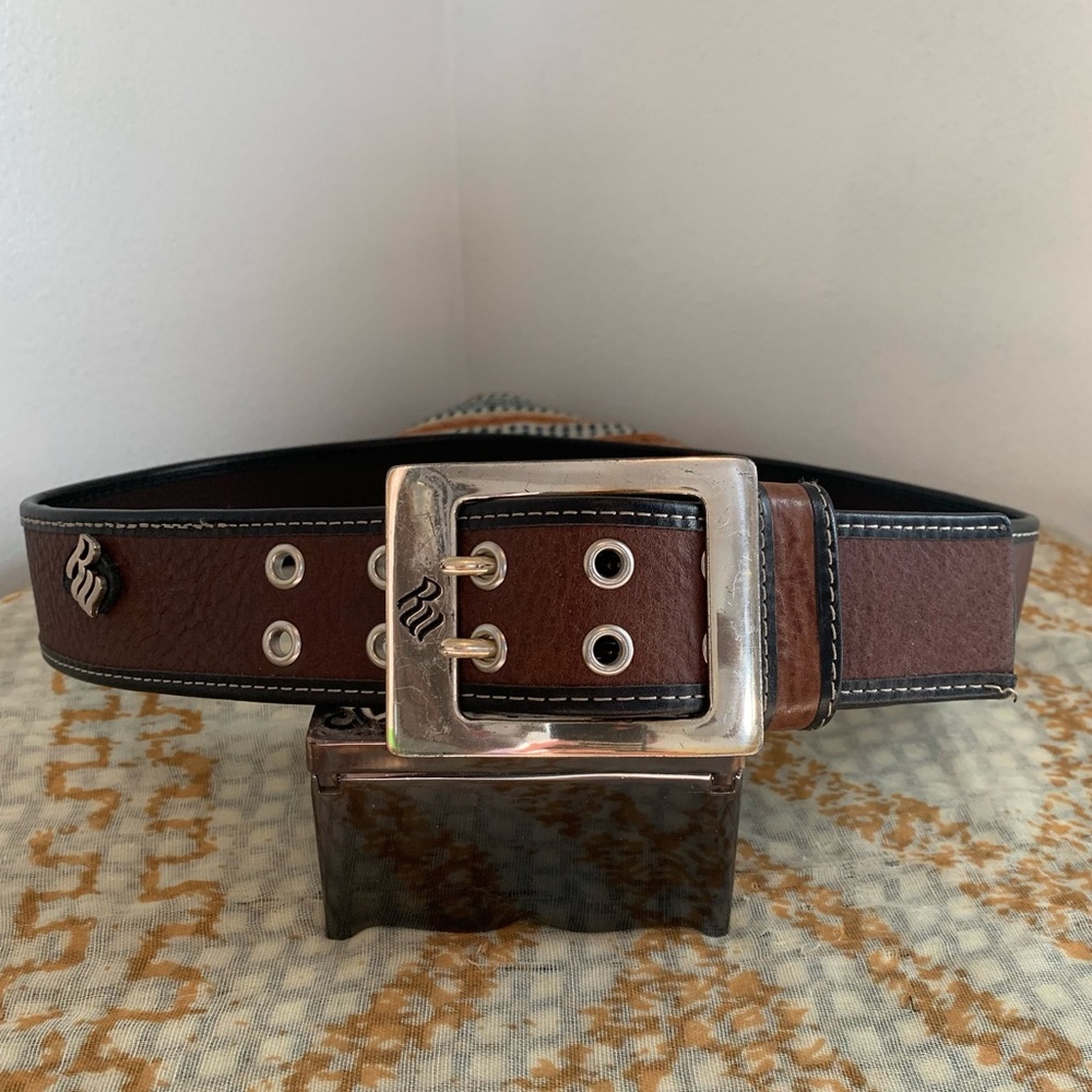 Rocawear Genuine Leather Grommet Belt